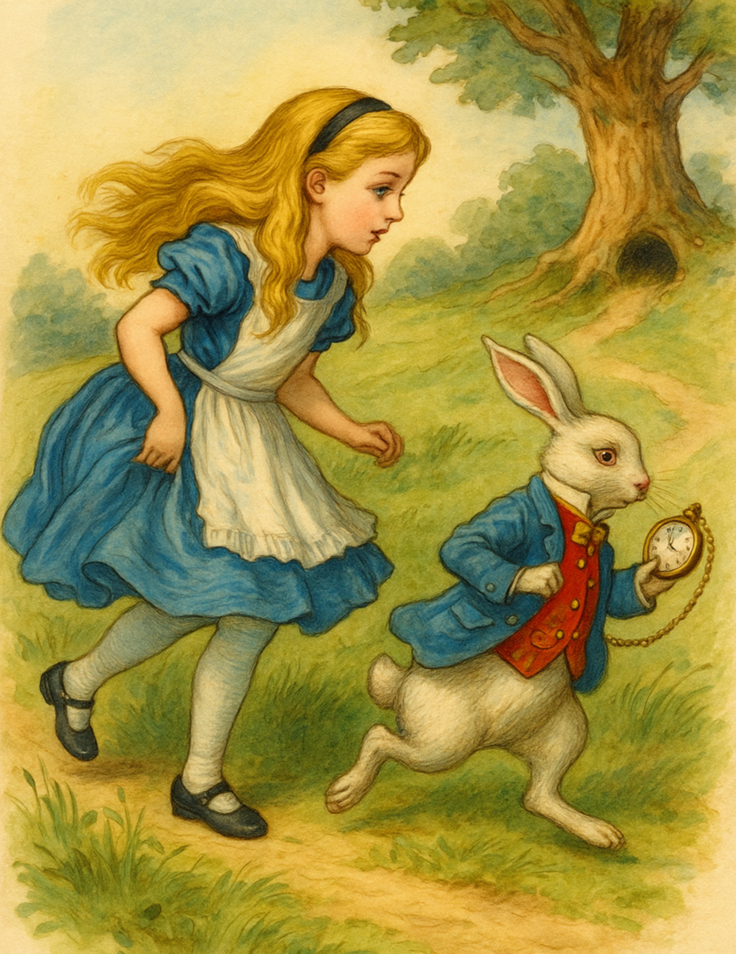 Reispapier für Decoupage Alice im Wunderland und das weiße Kaninchen, vollständige Kat.-Nr. 4567