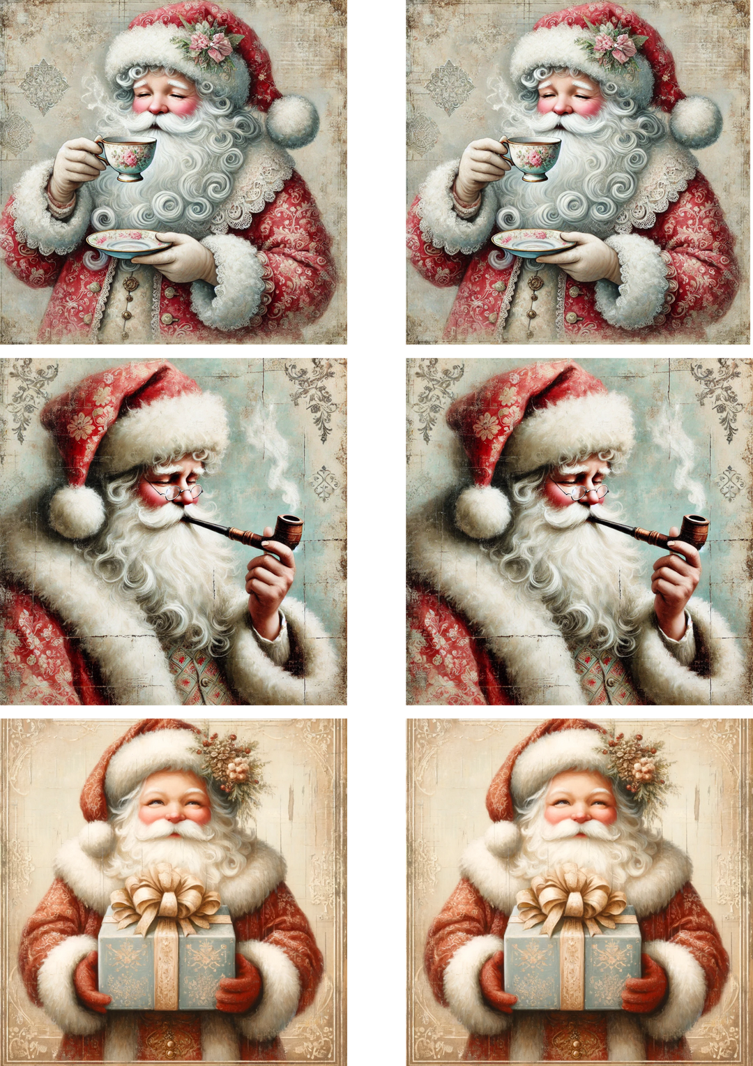 Reispapier für Decoupage Weihnachtsmann-Collage Kat. Nr. 4654