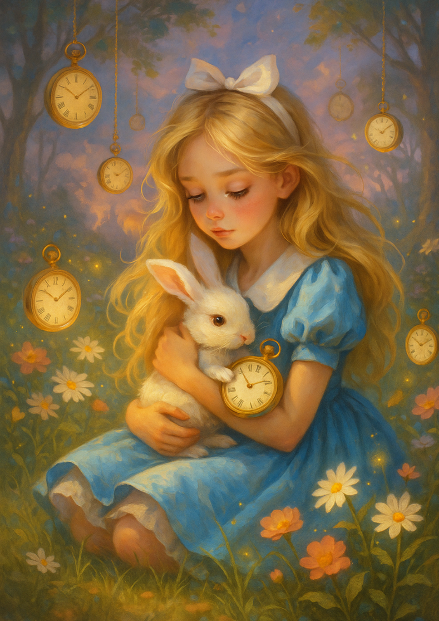 Reispapier für Decoupage Alice im Wunderland Cuddles The White Rabbit Full Kat. Nr. 4682