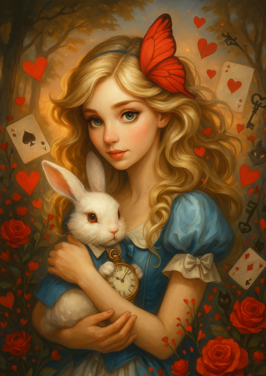 Reispapier für Decoupage Alice im Wunderland Cuddles The White Rabbit Full Kat. Nr. 4687