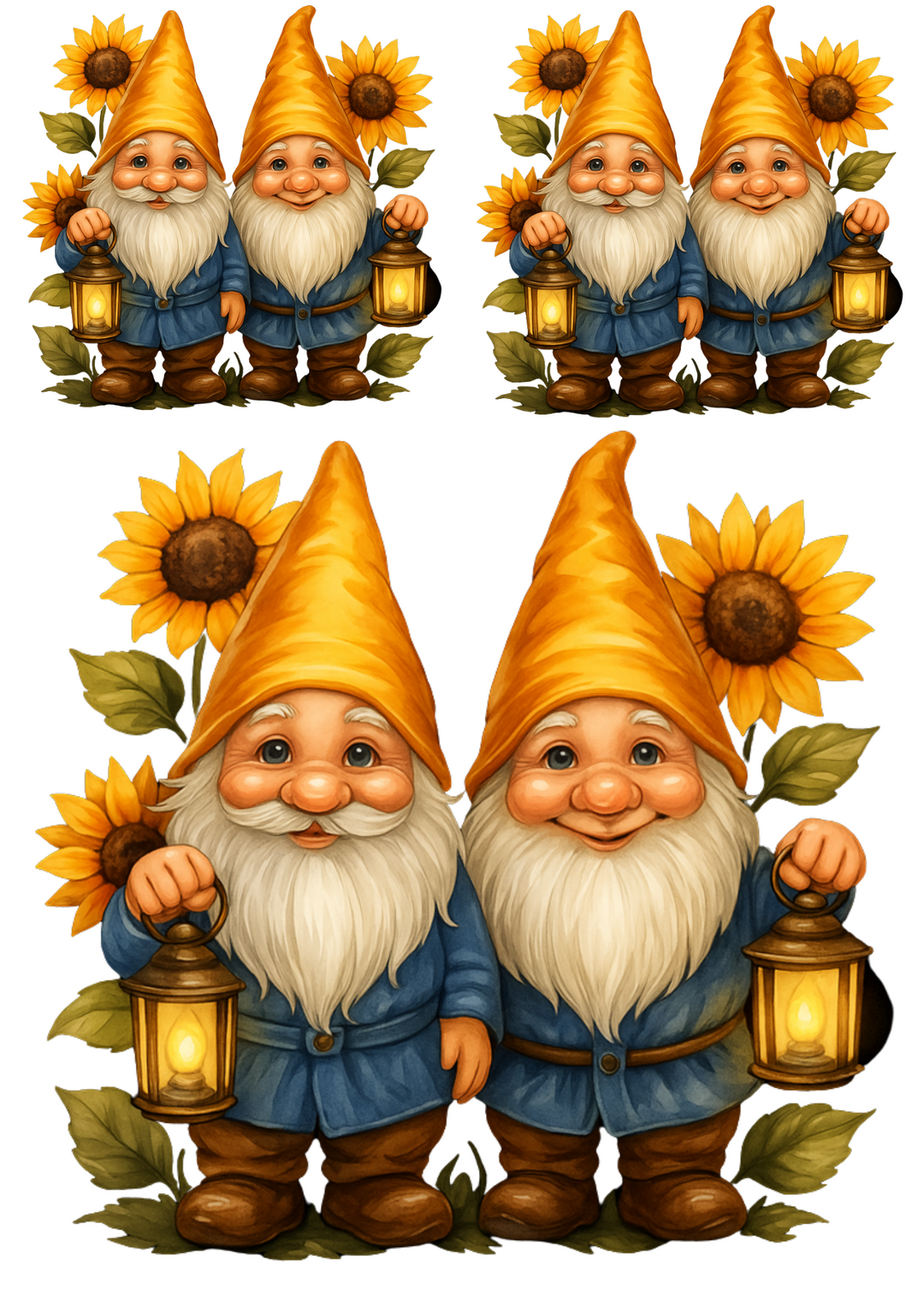 Reispapier für Decoupage-Gnome in Sonnenblumen-Collage Kat. Nr. 4695