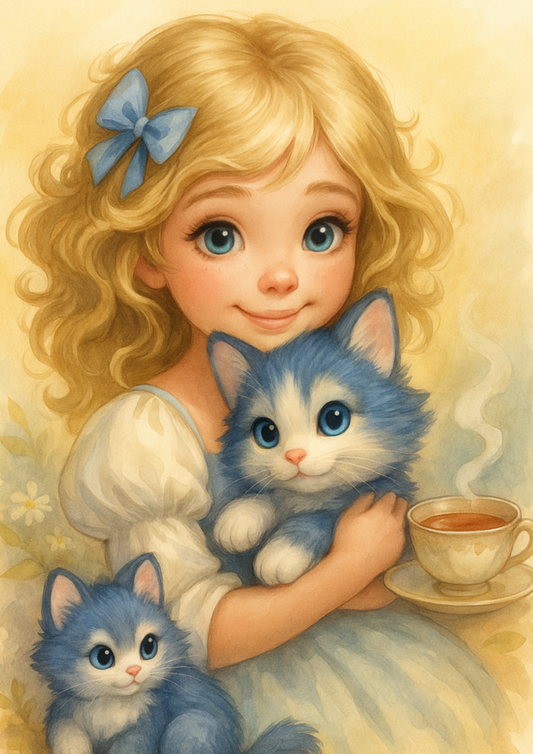 Reispapier für Decoupage Alice mit Kätzchen, volle Kat.-Nr. 4697