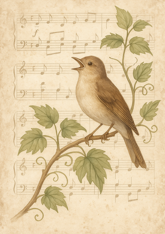 Reispapier für Decoupage Singende Nachtigall, Kat. Nr. 4739