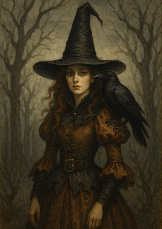 Rice Paper For Decoupage Witch With Raven Full Cat. No. 4774