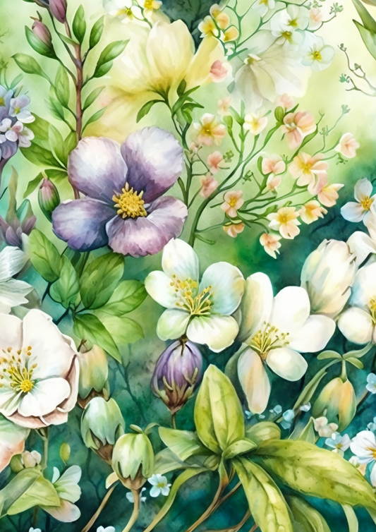 Rice Paper For Decoupage Floral Background Full Cat. No. 4809