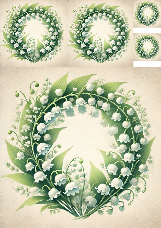 Rice Paper For Decoupage Wreath Collage Cat. No. 4816