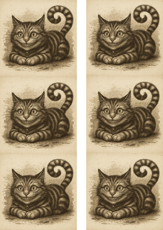 Reispapier für Decoupage Grinsekatze Vintage Collage Kat. Nr. 4821