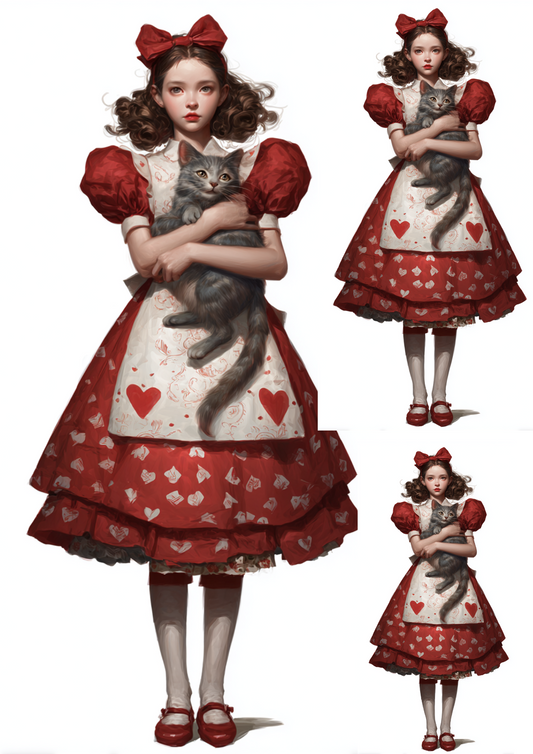 Reispapier für Decoupage Alice im Wunderland mit Katzencollage Kat. Nr. 4827