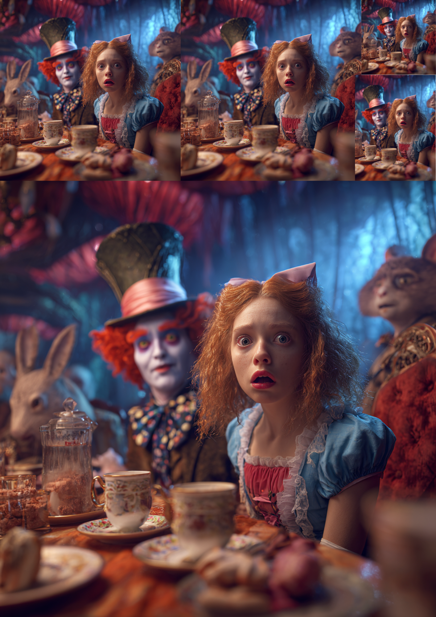Reispapier für Decoupage Alice im Wunderland mit dem Hutmacher beim Tee Collage Kat. Nr. 4831