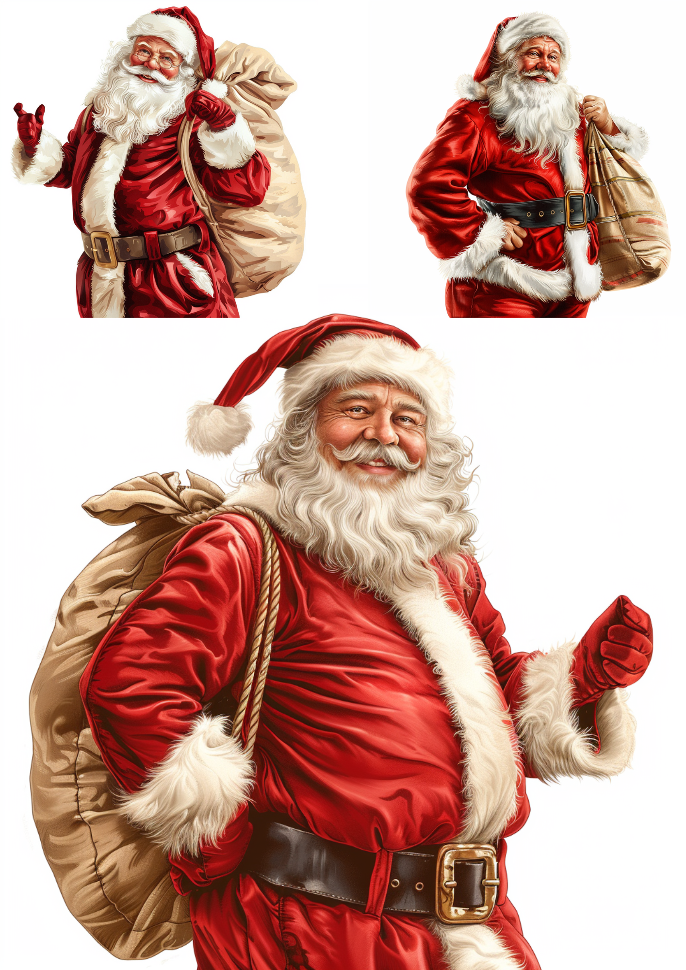 Rice Paper For Decoupage Santa Claus Collage Cat. No. 4843