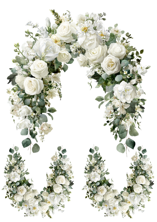 Rice Paper For Decoupage Wedding Garlands Collage Cat. No. 4871