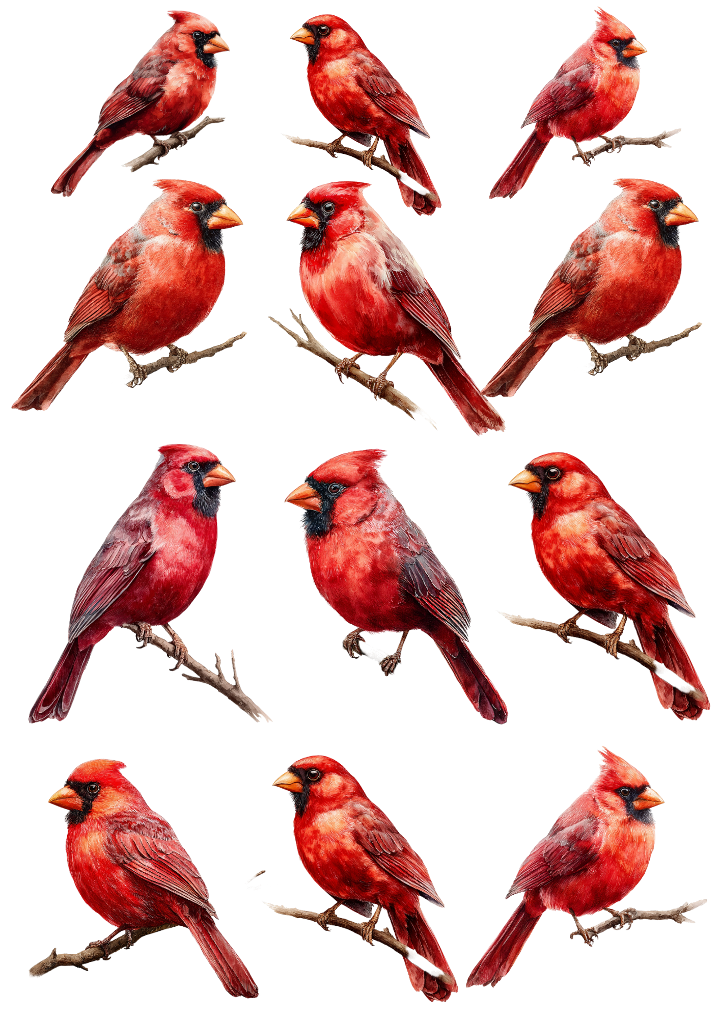 Reispapier für Decoupage Red Cardinals Collage Kat. Nr. 4873