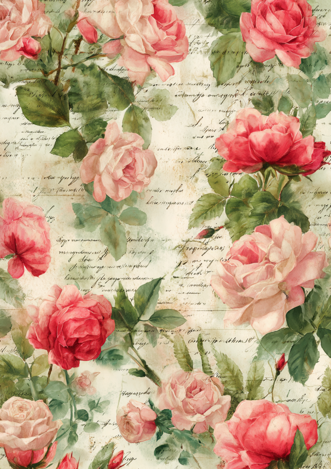 Reispapier für Decoupage Vintage Rosen Hintergrund Kat. Nr. 4874