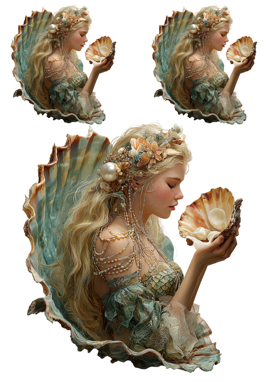 Reispapier für Decoupage Meerjungfrau mit Muschelcollage Kat. Nr. 4933