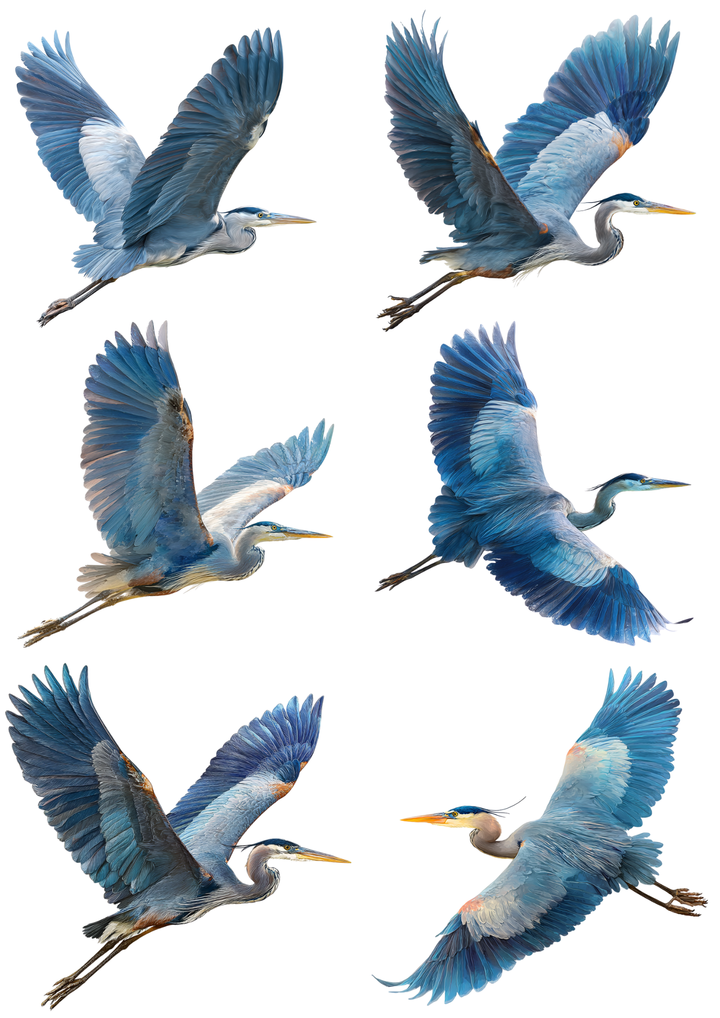 Reispapier für Decoupage Blue Heron Collage Kat. Nr. 4952