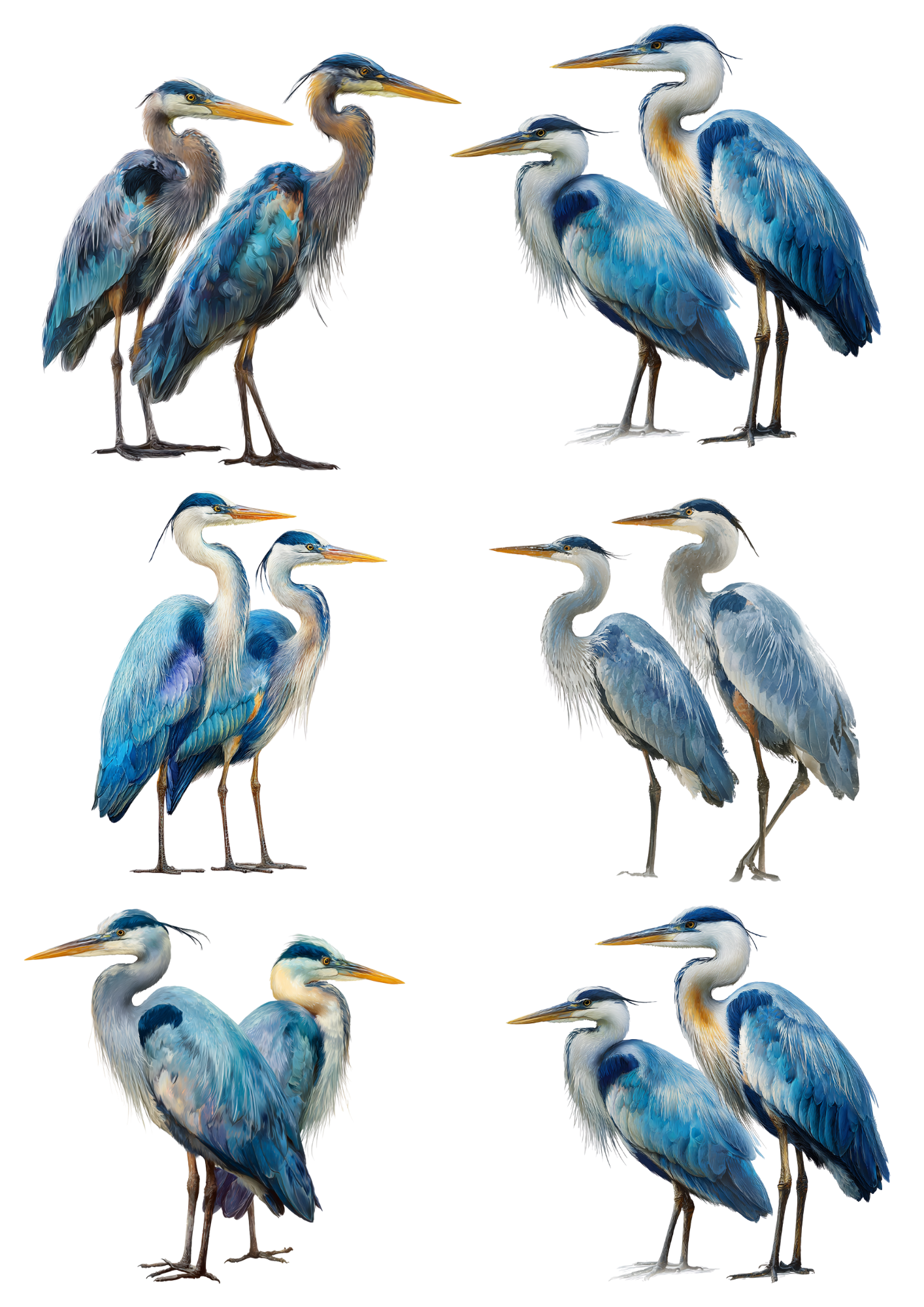 Reispapier für Decoupage Blue Heron Collage Kat. Nr. 4953