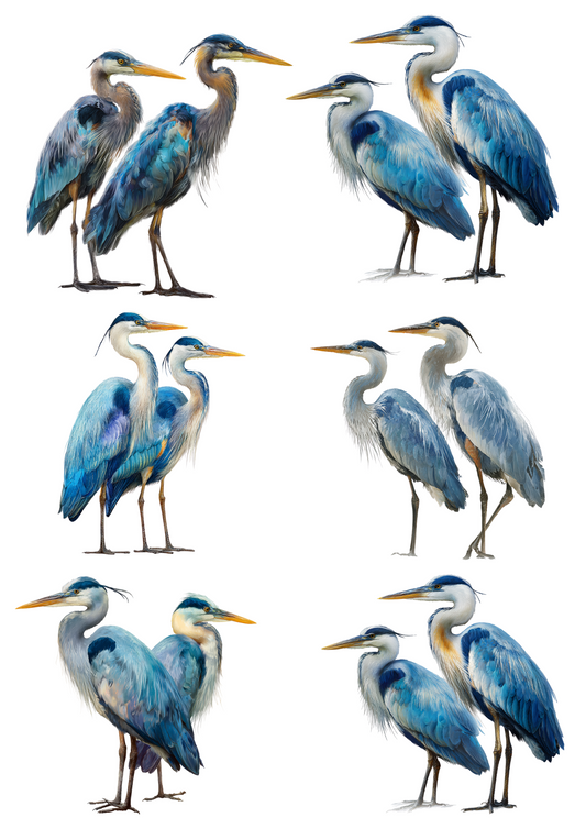 Reispapier für Decoupage Blue Heron Collage Kat. Nr. 4953