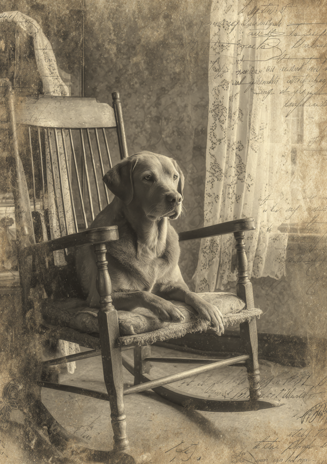 Reispapier für Decoupage, Hund auf einem Vintage-Sessel, vollständige Kat.-Nr. 4959