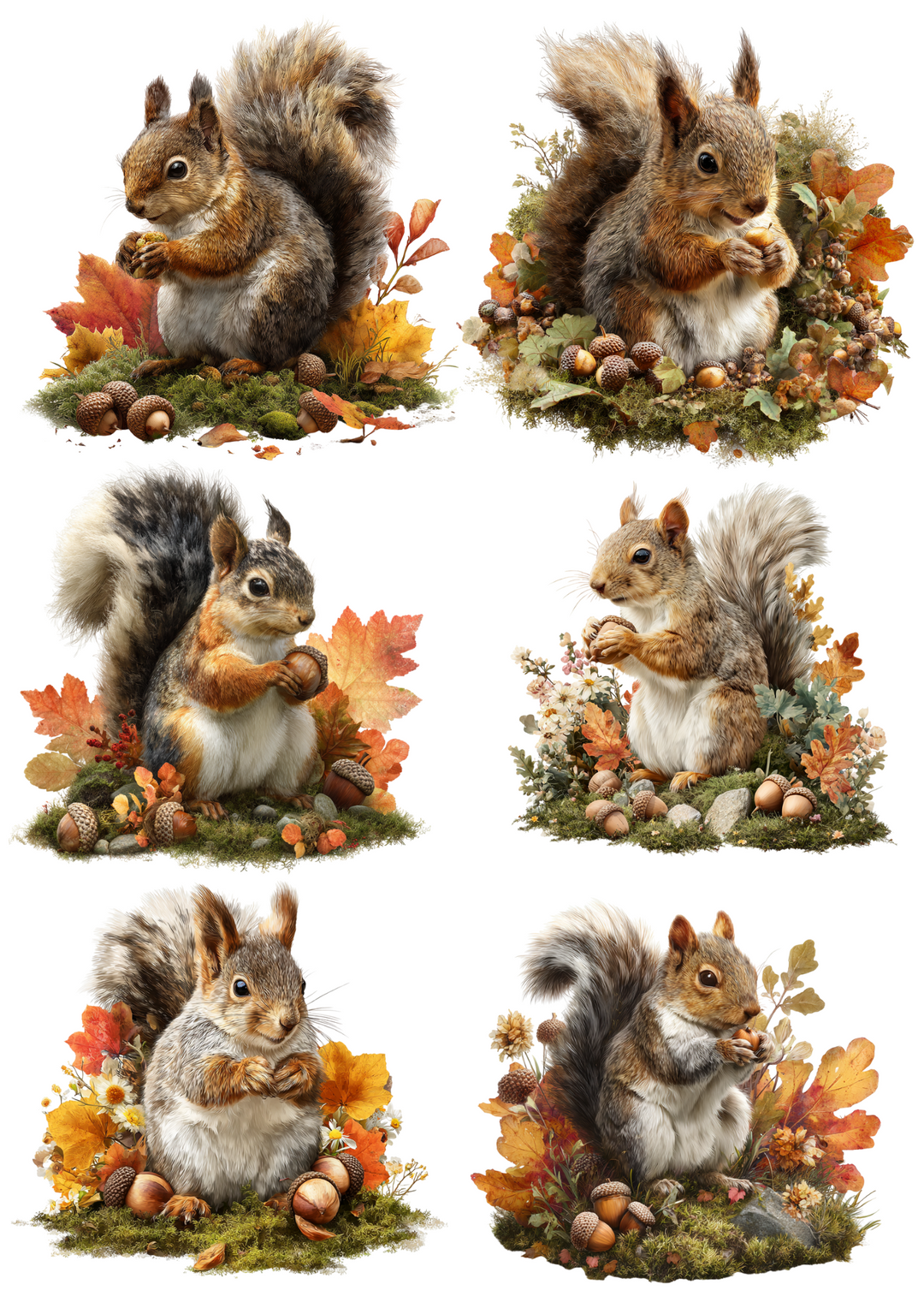 Rice Paper For Decoupage Squirrel Collage Cat. No. 5003