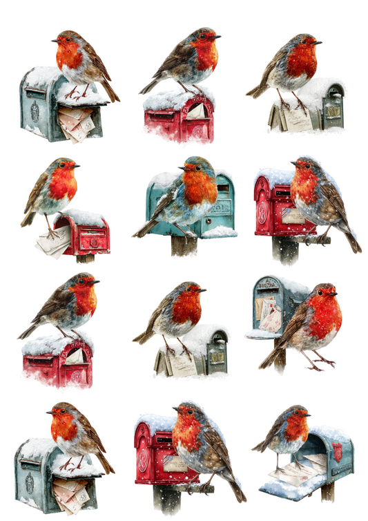 Reispapier-Decoupage-Collage „Hirsch am Bach“ Kat. Nr. 5021