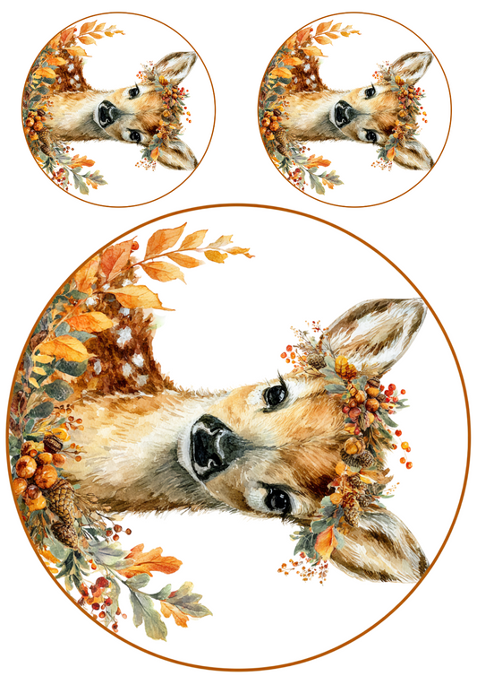 Reispapier-Decoupage-Collage „Hirsch am Bach“ Kat. Nr. 5021