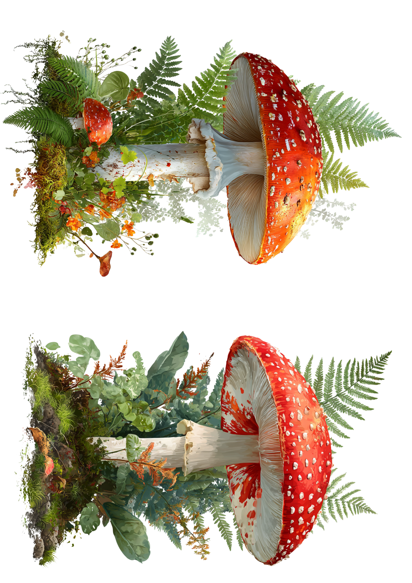 Reispapier-Decoupage-Collage „Hirsch am Bach“ Kat. Nr. 5021
