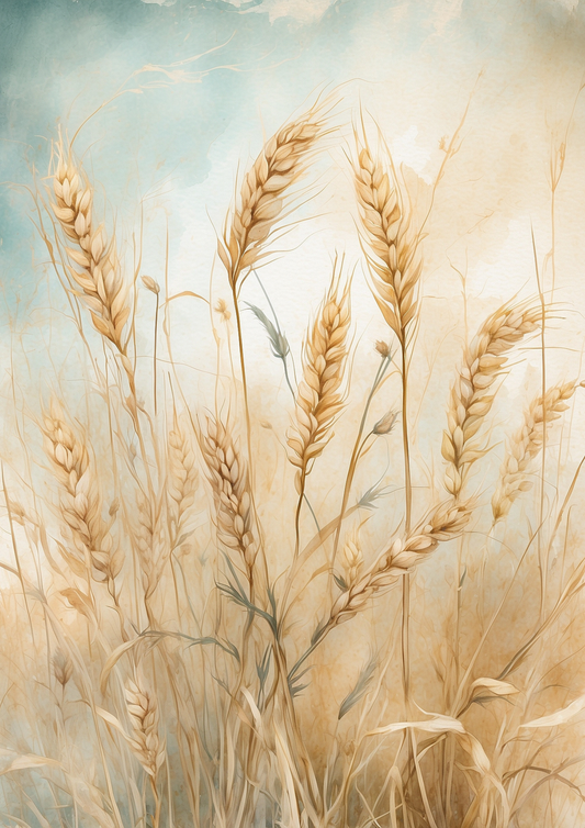 Rice Paper For Decoupage Wheat Journaling Background Full Cat. No. 5337