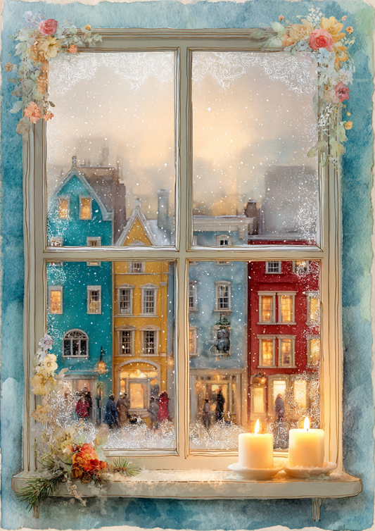 Rice Paper For Decoupage Christmas Window Full Cat. No. 5395