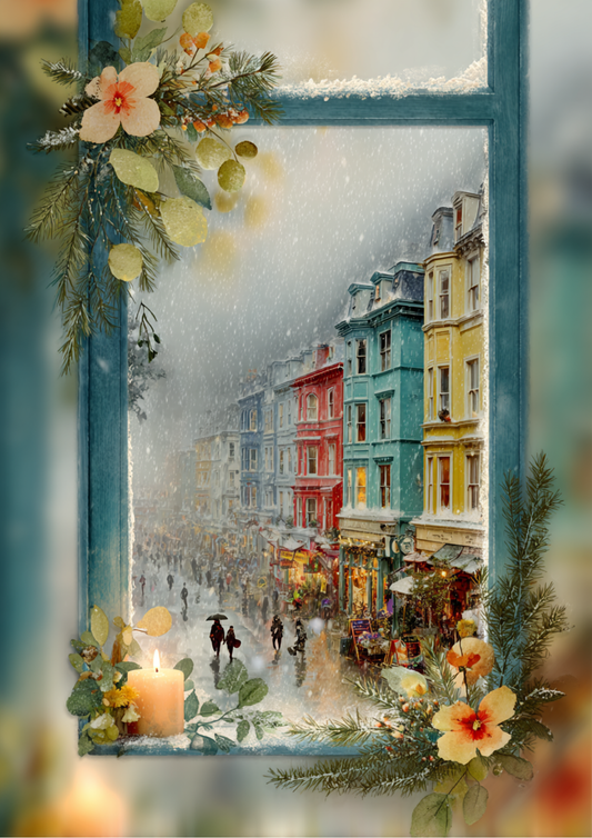 Rice Paper For Decoupage Christmas Window Full Cat. No. 5396