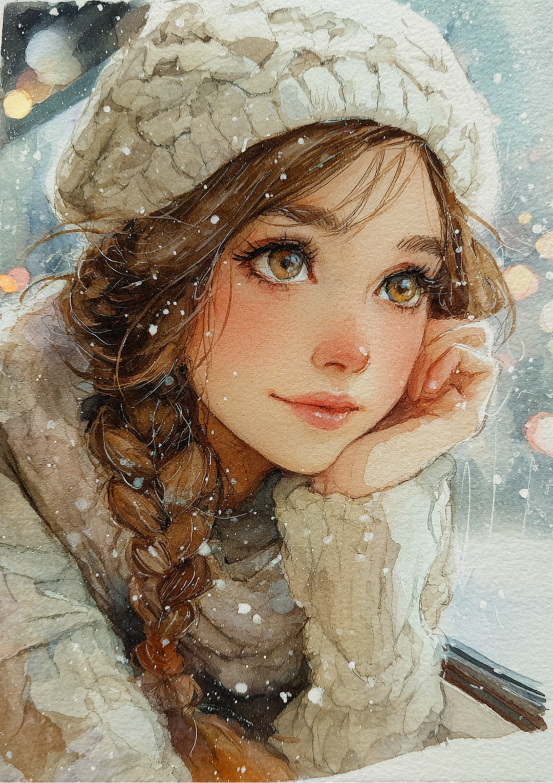 Rice Paper For Decoupage Girl In Winter Hat Full Cat. No. 5404