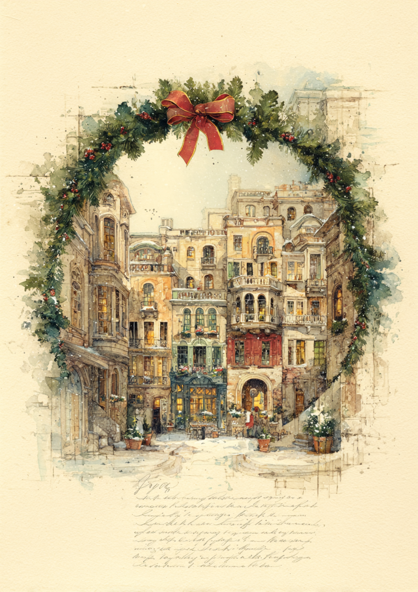 Rice Paper For Decoupage Christmas City Full Cat. No. 5410