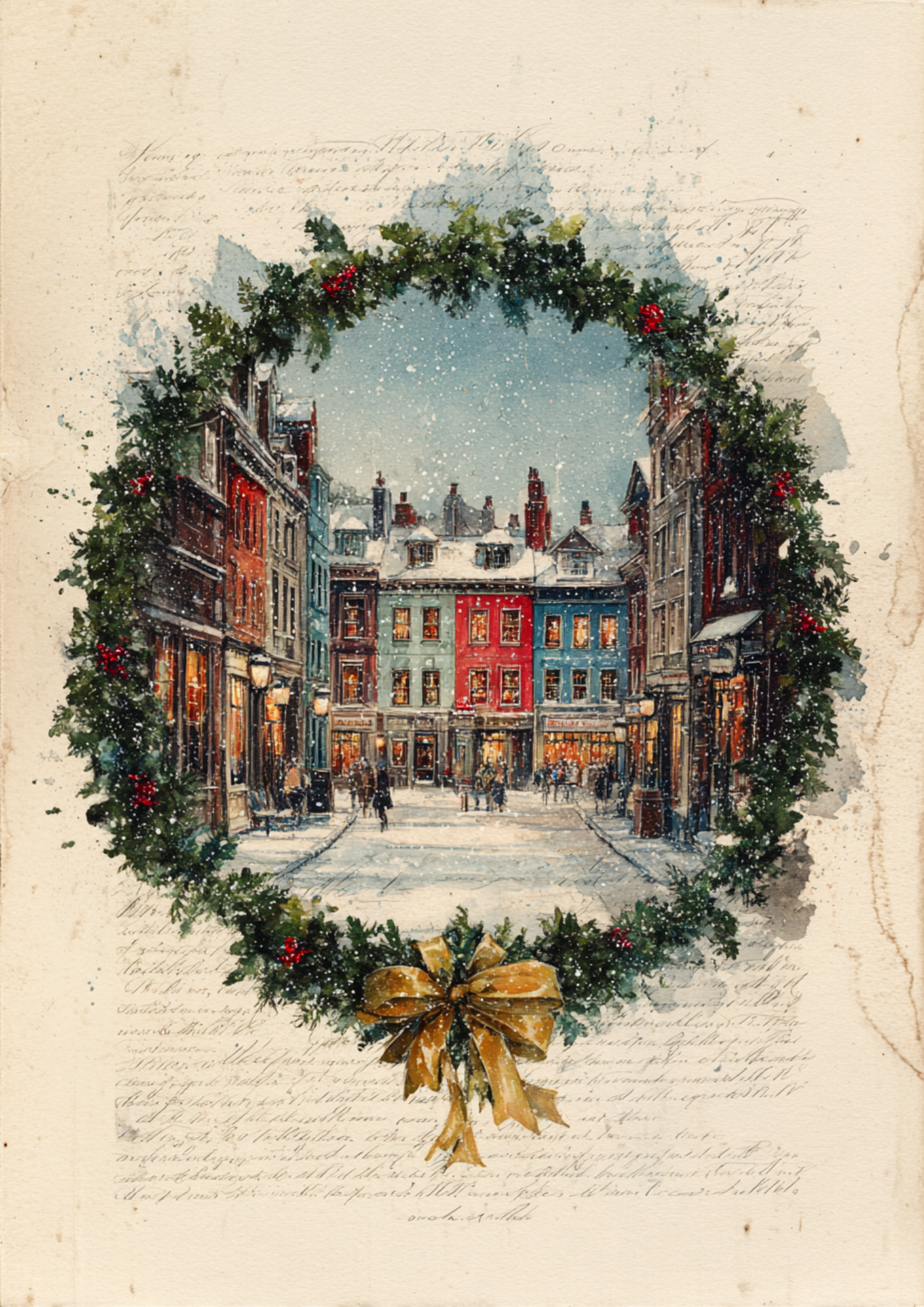 Rice Paper For Decoupage Christmas City Full Cat. No. 5413