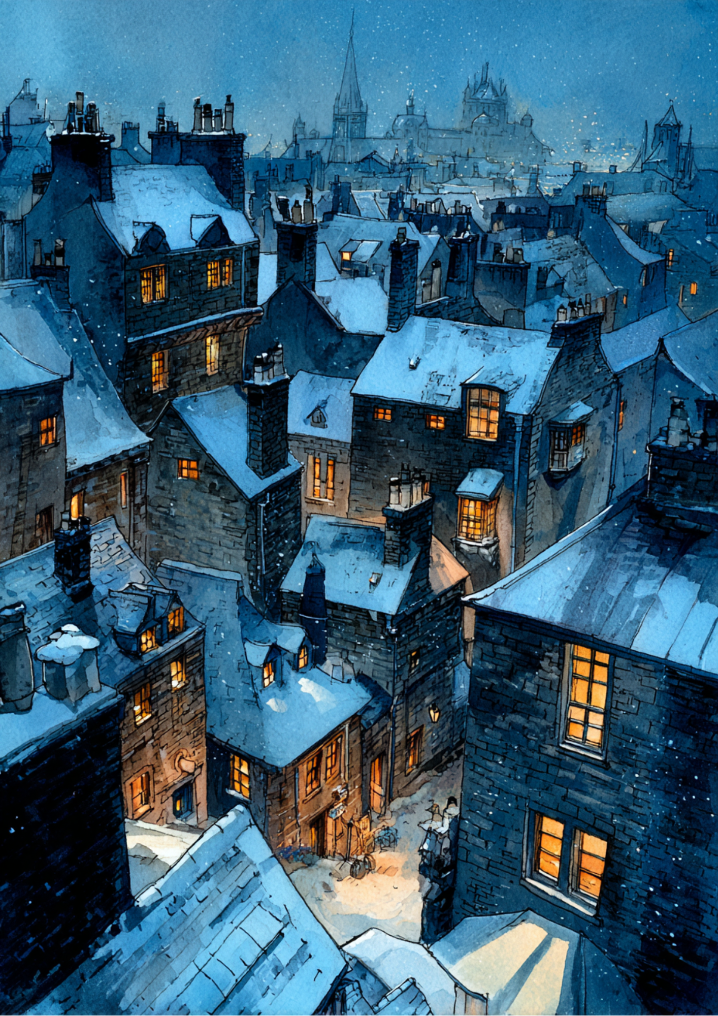 Rice Paper For Decoupage Winter City Full Cat. No. 5428