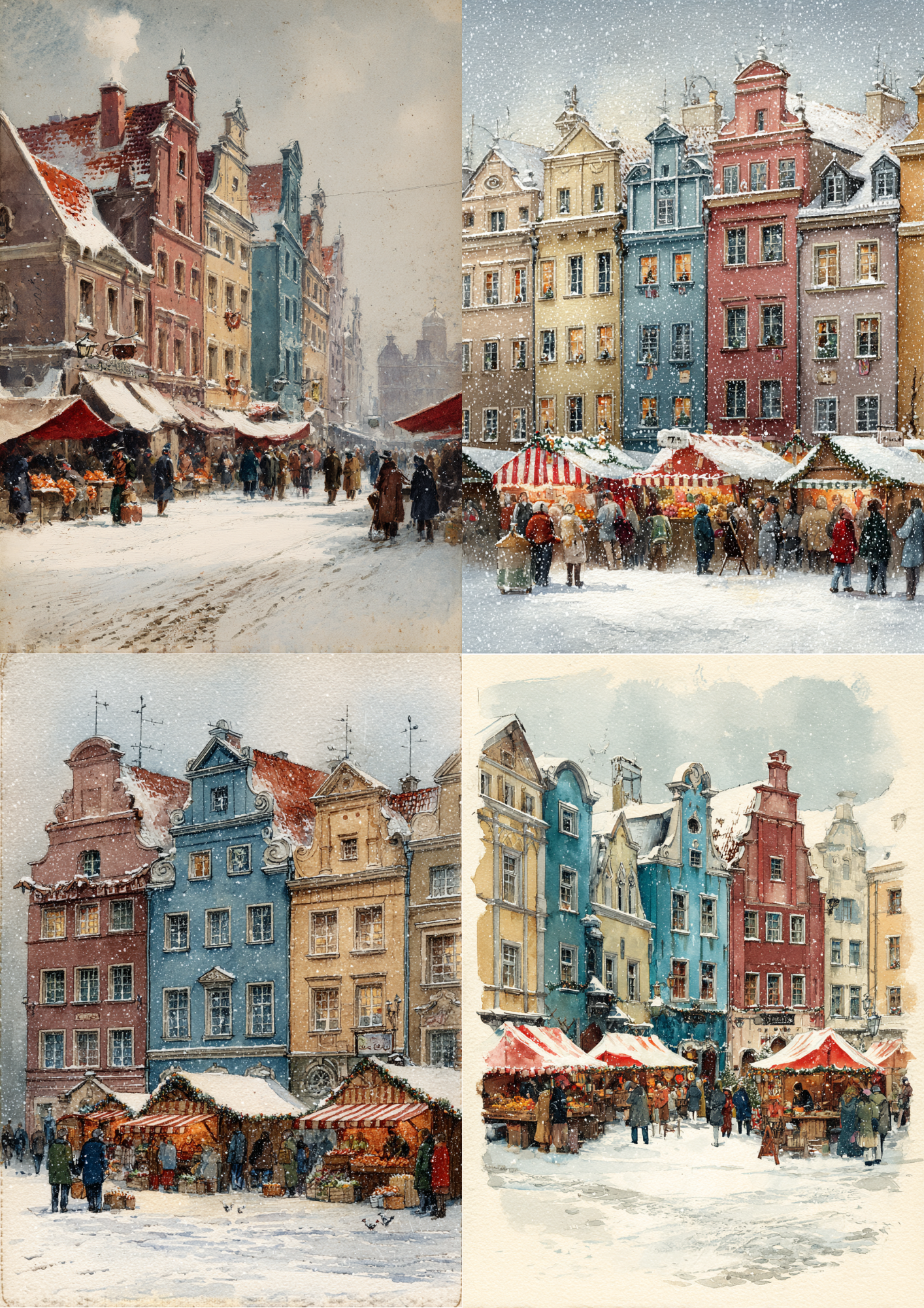 Rice Paper For Decoupage Winter City Collage Cat. No. 5433