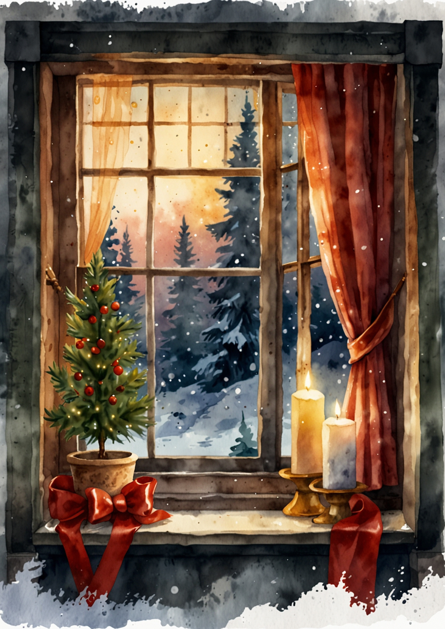 Rice Paper For Decoupage Christmas Window Full Cat. No. 5470