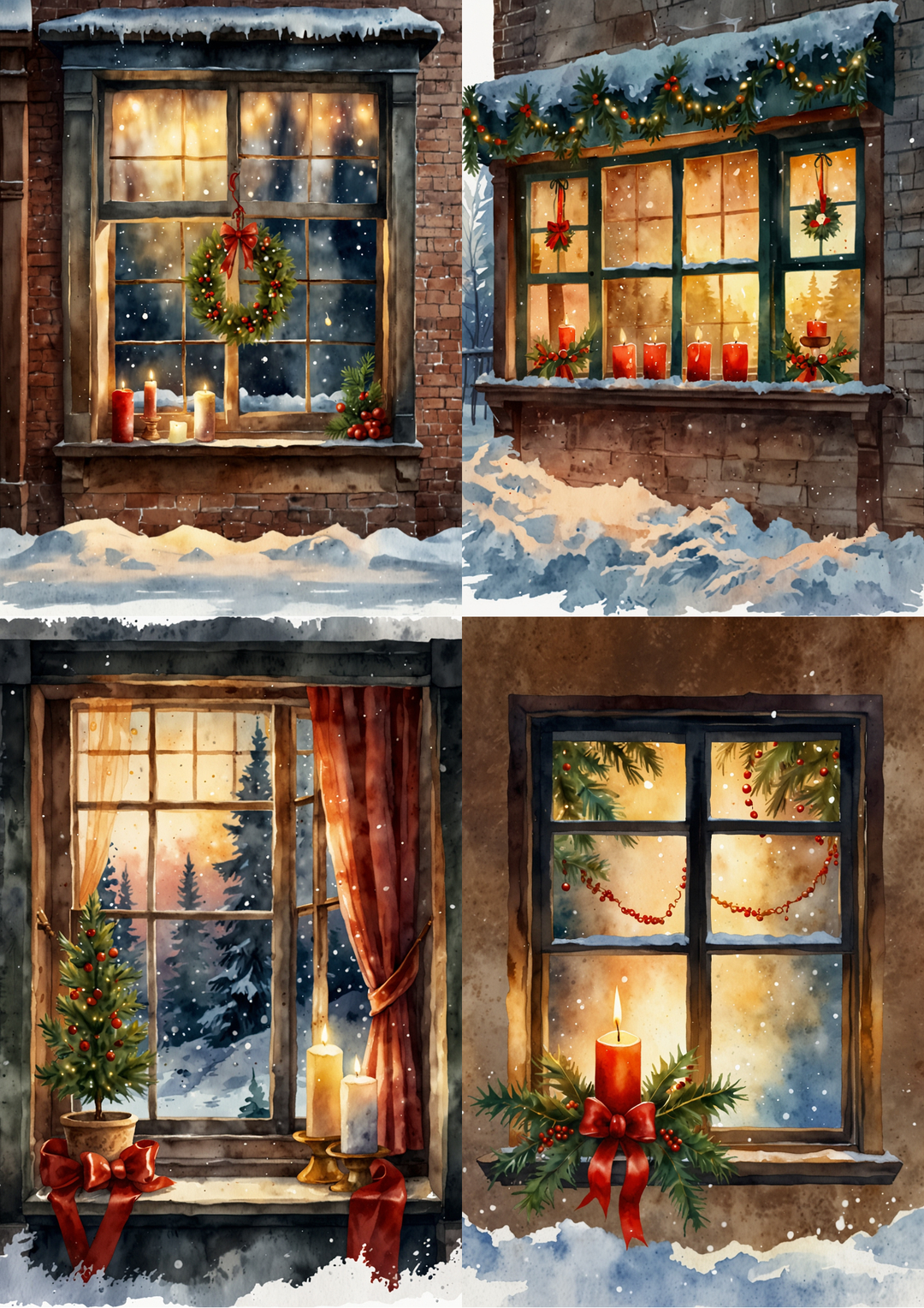 Rice Paper For Decoupage Christmas Window Collage Cat. No. 5471