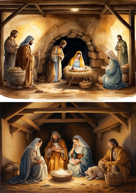 Rice Paper for Decoupage Christmas Nativity Scene Collage Cat. No. 5473