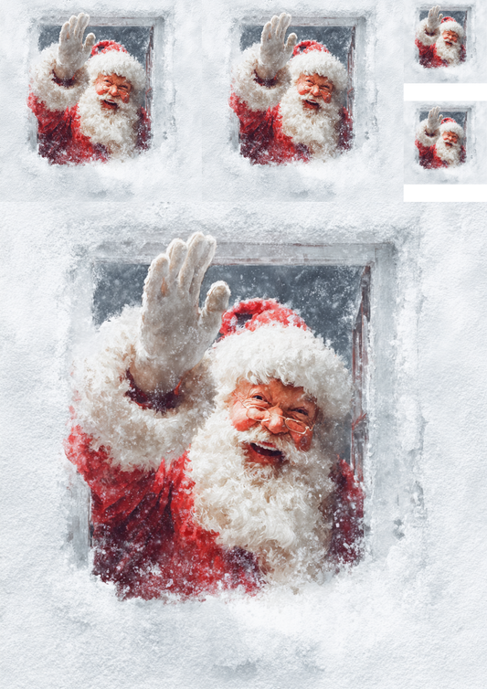 Rice Paper For Decoupage Santa Claus Collage Cat. No. 5486