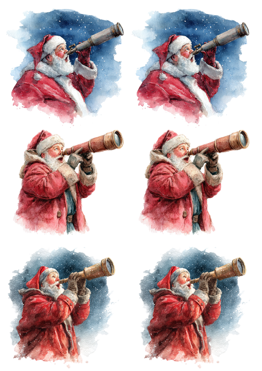 Rice Paper For Decoupage Santa Claus Collage Cat. No. 5490