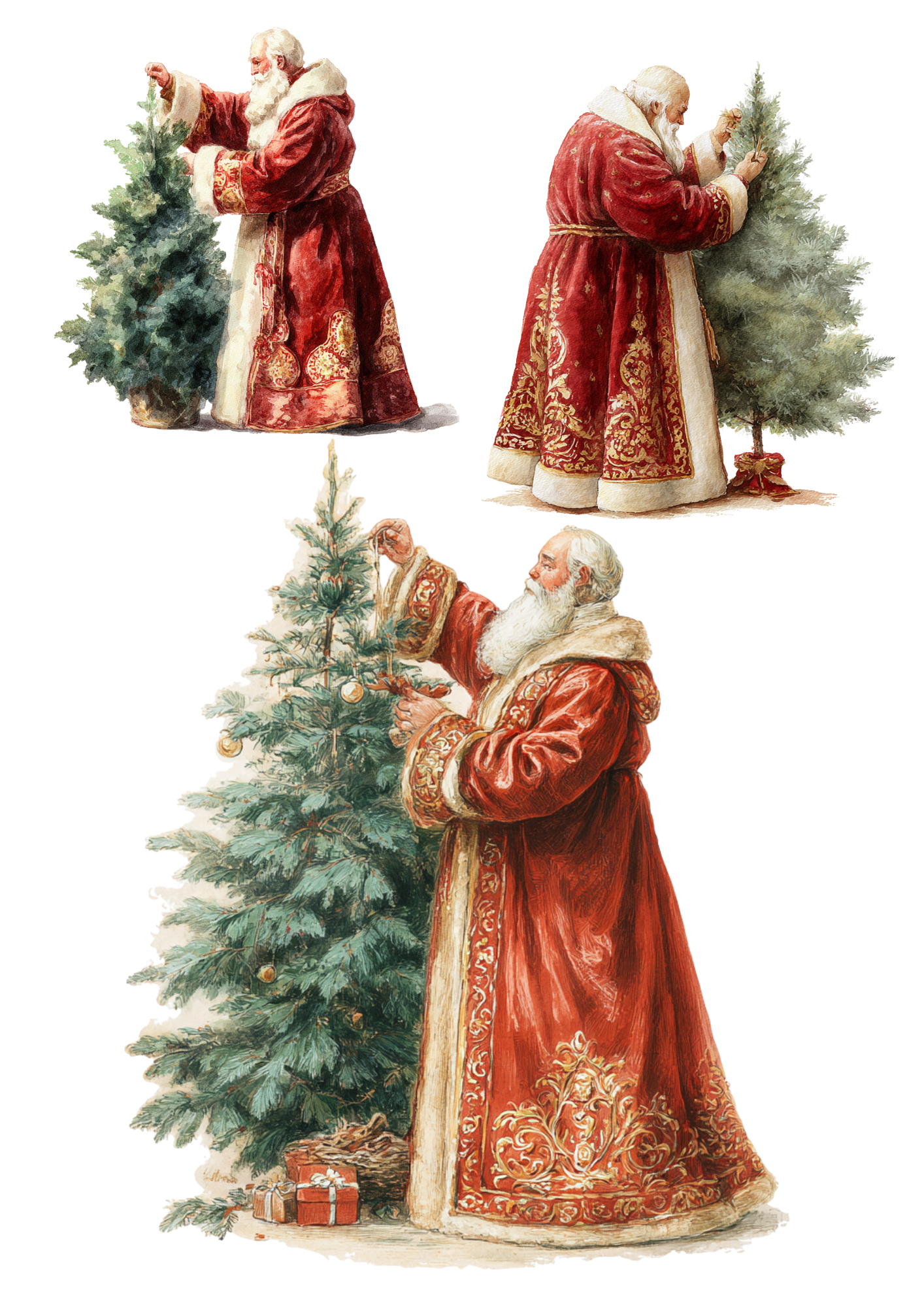 Rice Paper For Decoupage Santa Claus Collage Cat. No. 5491