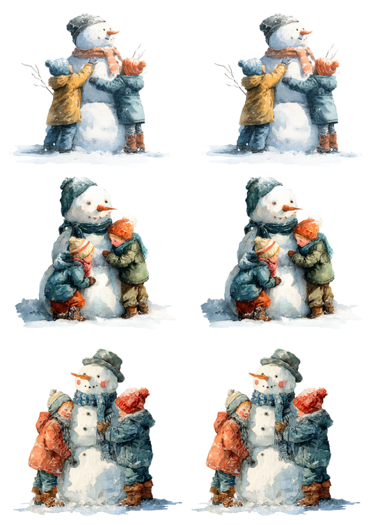 Rice Paper For Decoupage Children Make Snowman Collage Cat. No. 5493