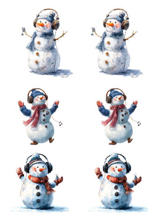 Rice Paper For Decoupage Snowman Collage Cat. No. 5496