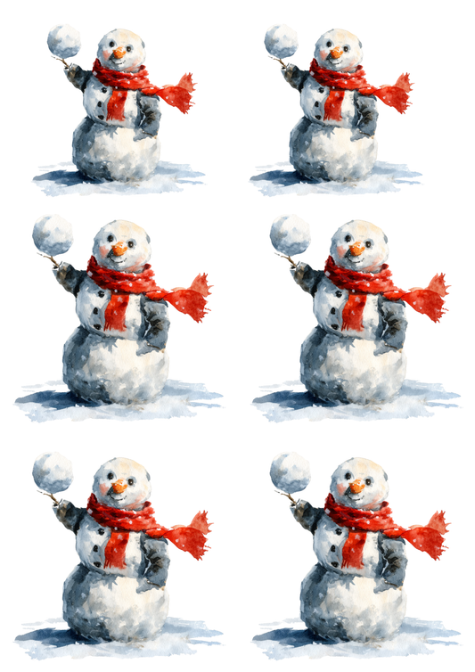 Rice Paper For Decoupage Snowman Collage Cat. No. 5502