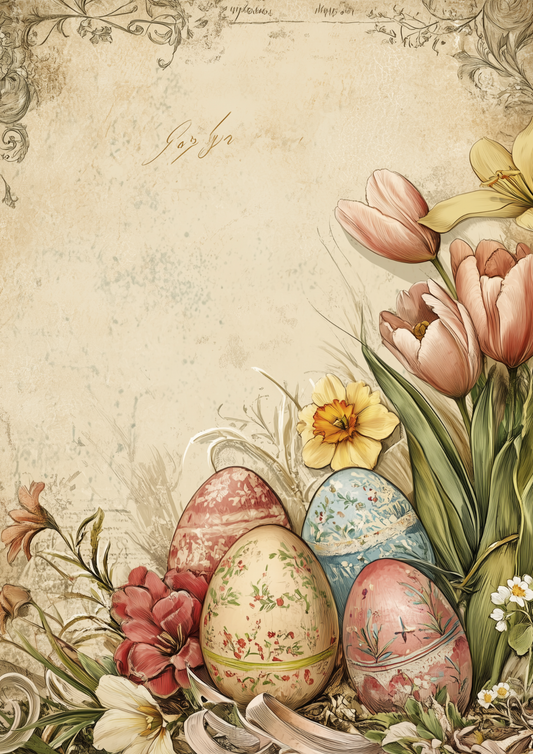Reispapier für Decoupage, Blumenhintergrund, vollständig, Kat. Nr. 4809