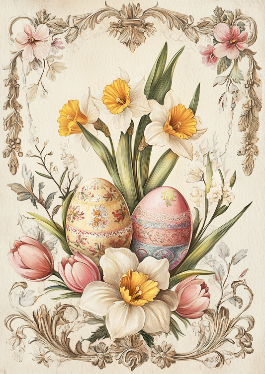 Reispapier für Decoupage, Blumenhintergrund, vollständig, Kat. Nr. 4809