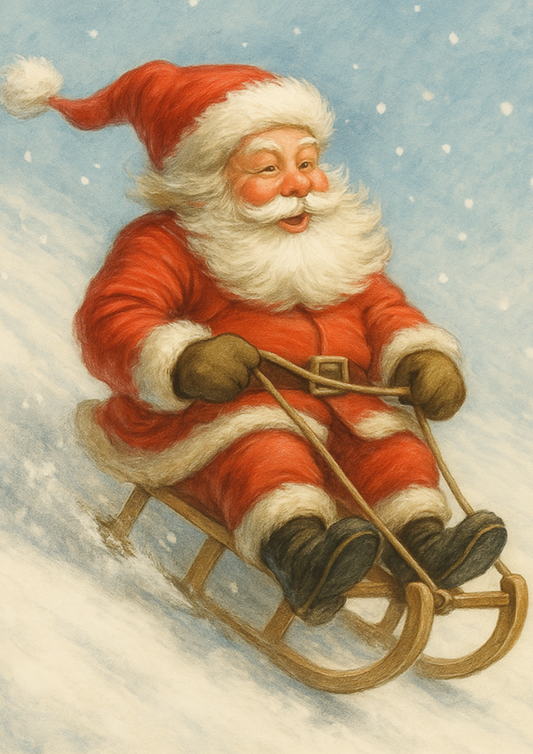 Rice Paper For Decoupage Santa Claus Sledding Full Cat. No. 5587