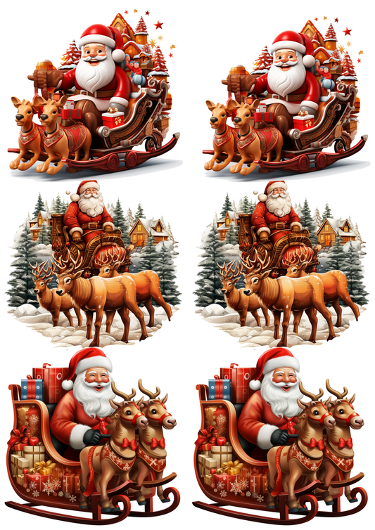 Rice Paper For Decoupage Santa Claus Collage Cat. No. 5597