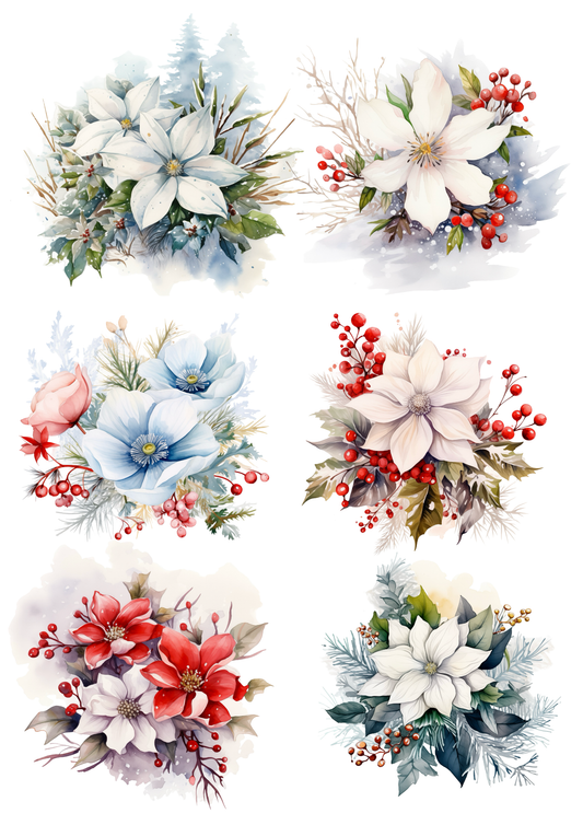 Rice Paper for Decoupage Blooming Flowers Collage Cat. No. 5609
