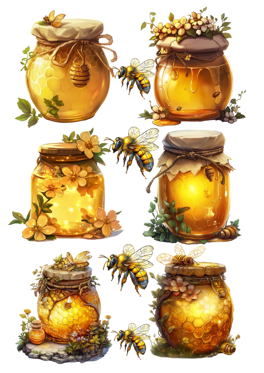 Rice Paper For Decoupage Honey Jars Collage Cat. No. 5616
