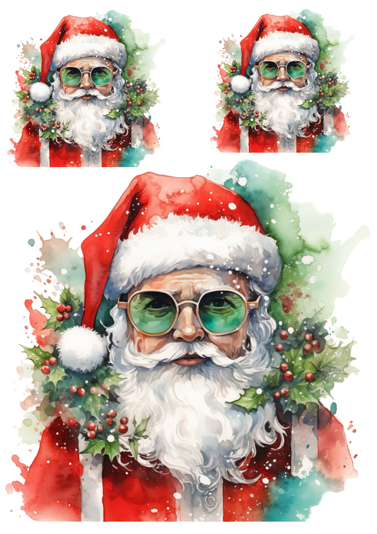Rice Paper For Decoupage Santa Claus Collage Cat. No. 5622